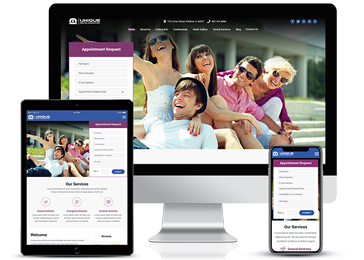 Family Dentist Responsive Website Example by Unique Dental Marketing